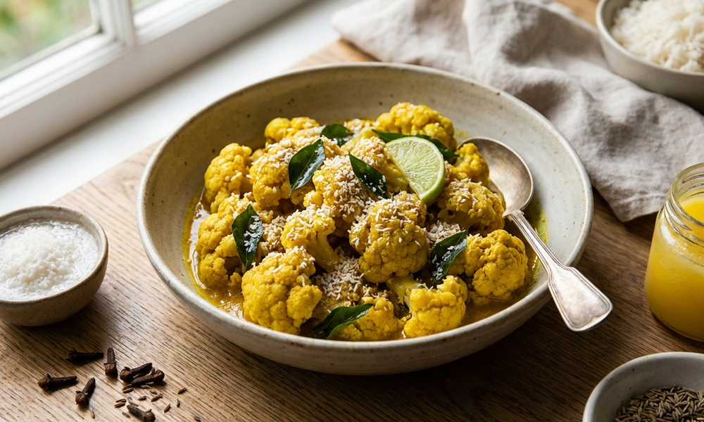 Blumenkohl in der Kokoshülle