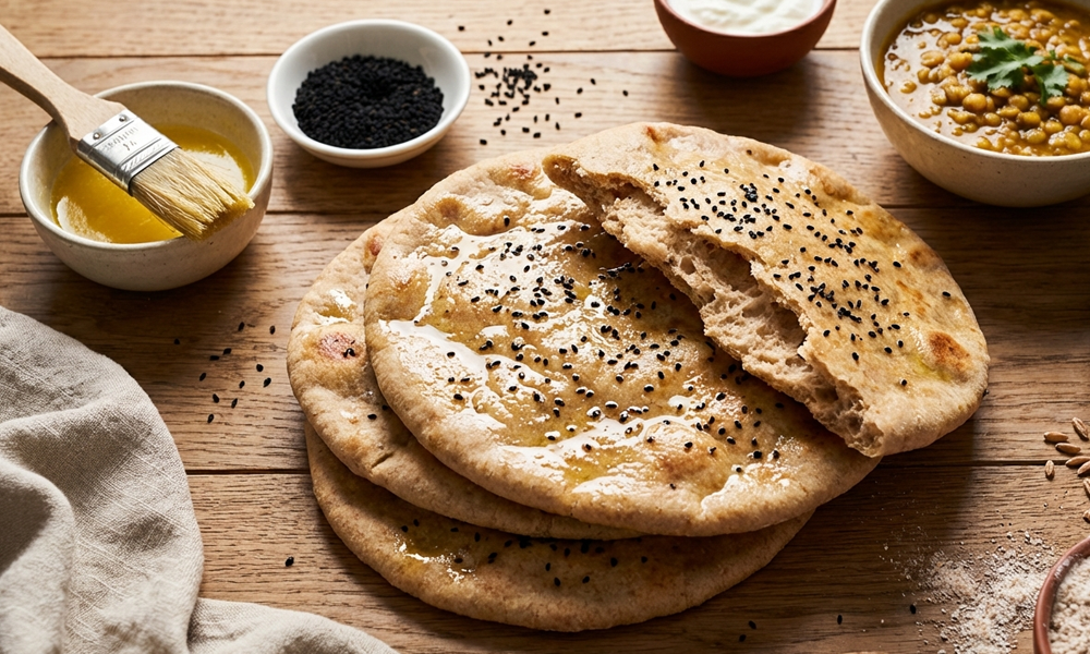 Nan Brot mit Dinkel & Schwarzkümmel