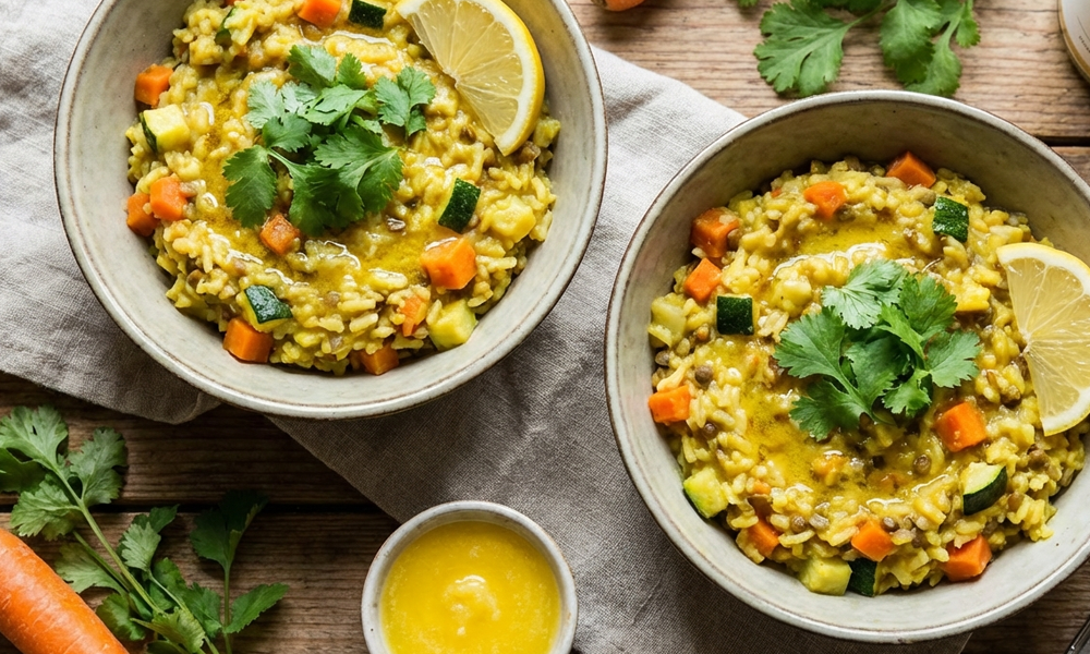 Warmes Kitchari mit Wurzelgemüse & Ghee
