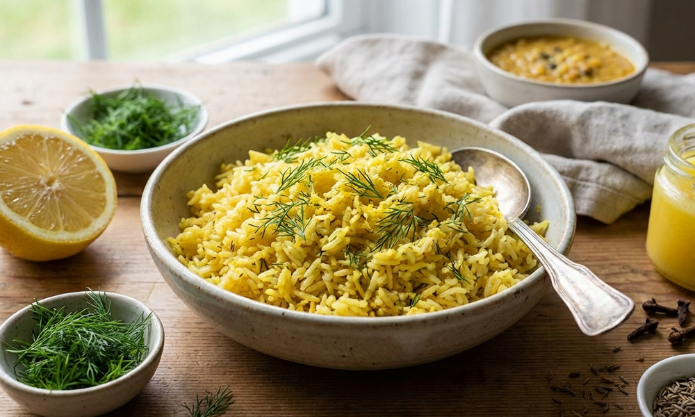 Aromatischer Dill-Zitronen-Reis