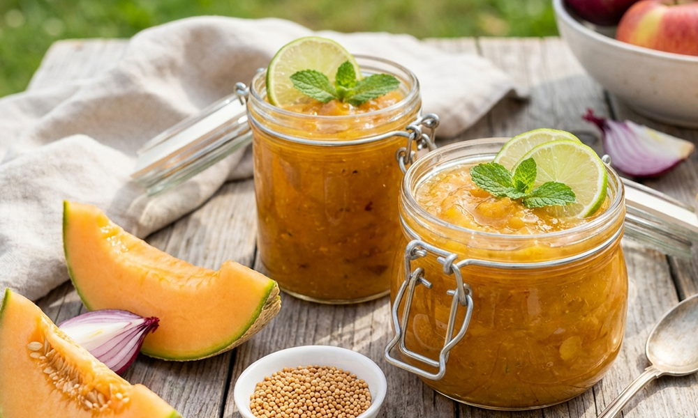 Sommerliches Melonen-Chutney mit Limette & Ingwer