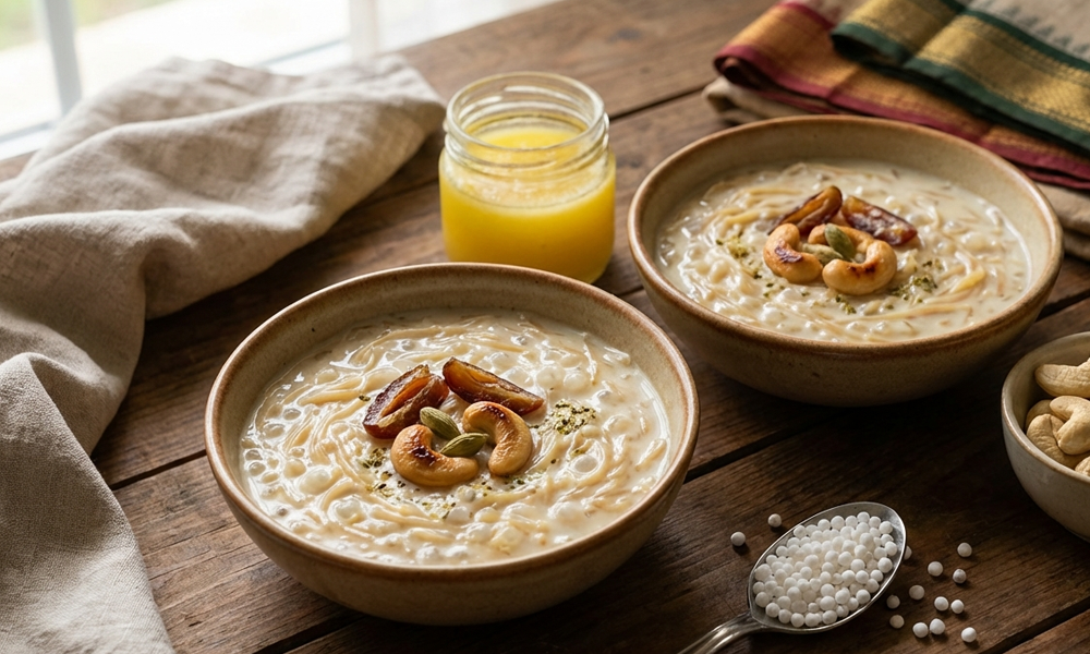 Süßes Payasam mit Vermicelli und Tapioka