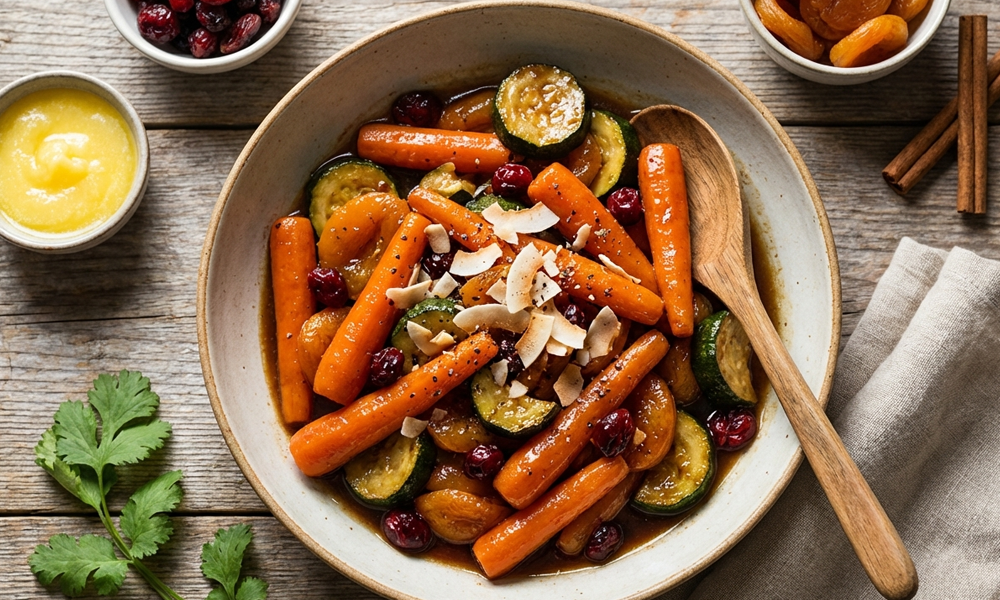 Gewürzte Frucht-Karotten mit Zimt & Trockenfrüchten