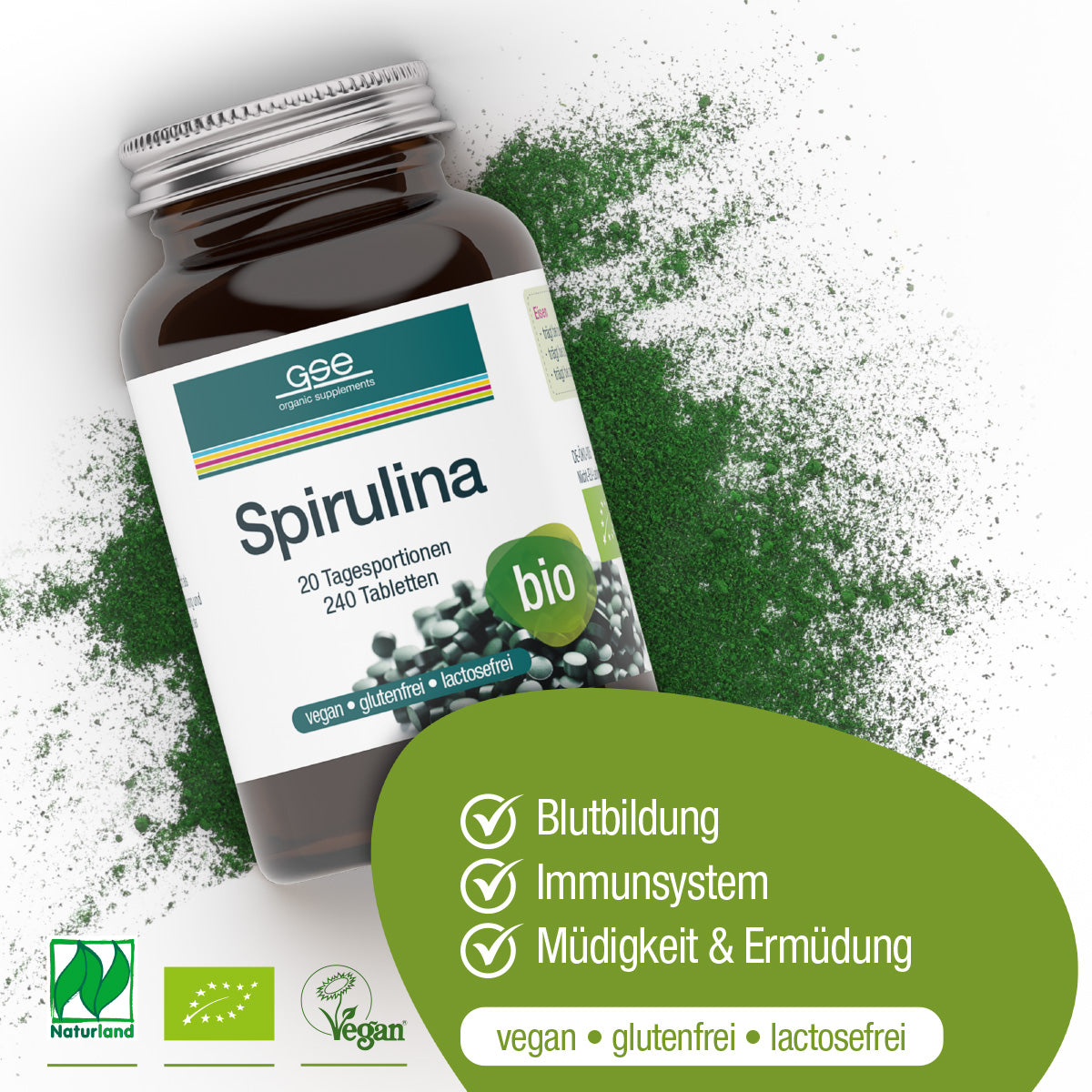 GSE - Bio Spirulina - 240 Tabletten