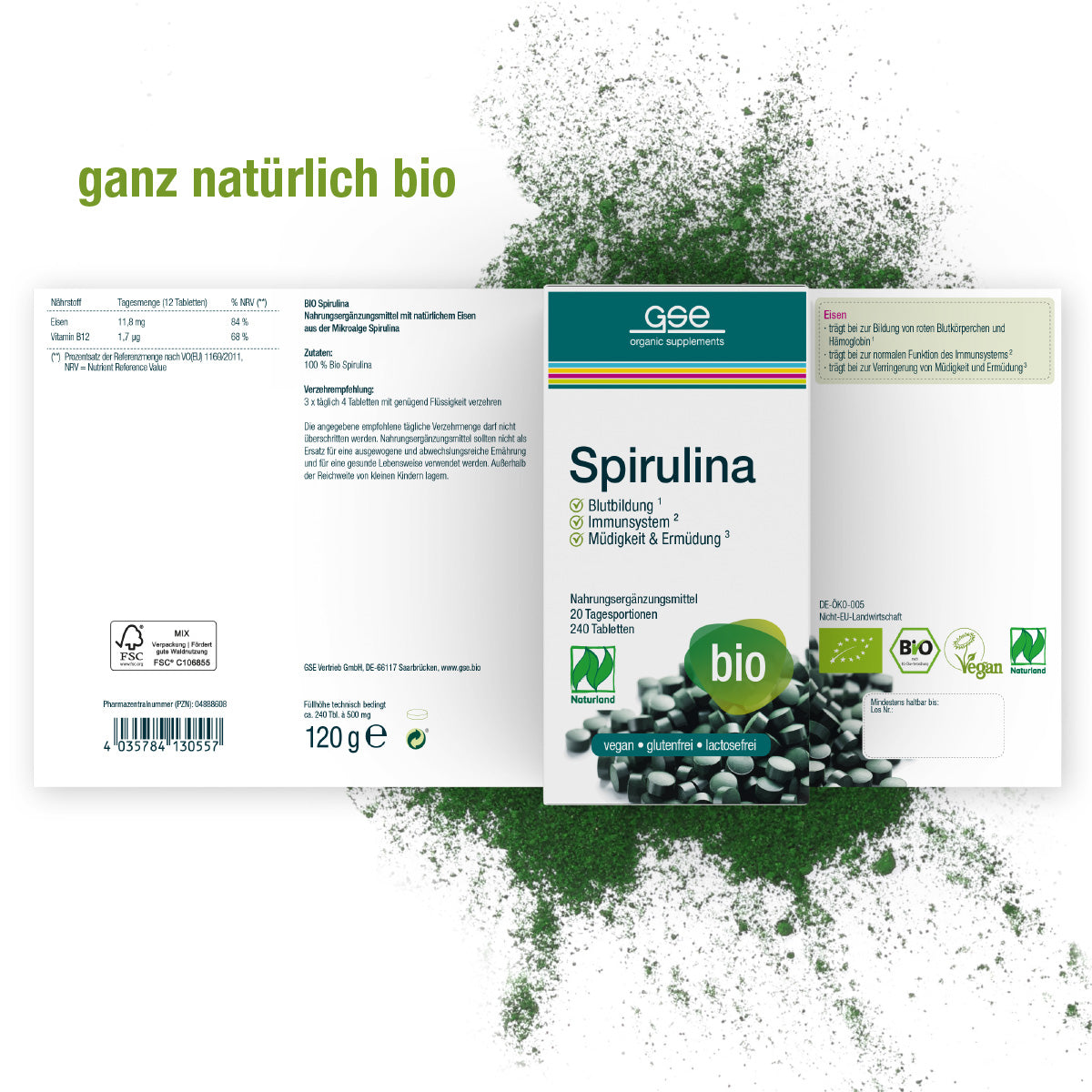 GSE - Bio Spirulina - 240 Tabletten