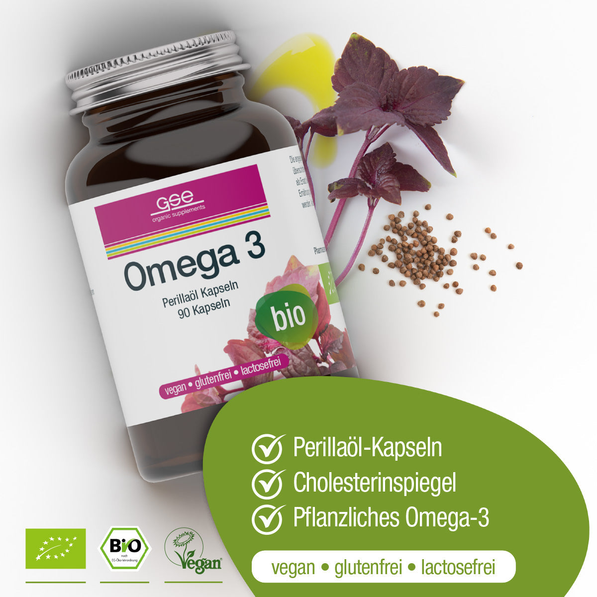 GSE - Capsules d'Huile de Périlla Omega 3 (Bio)