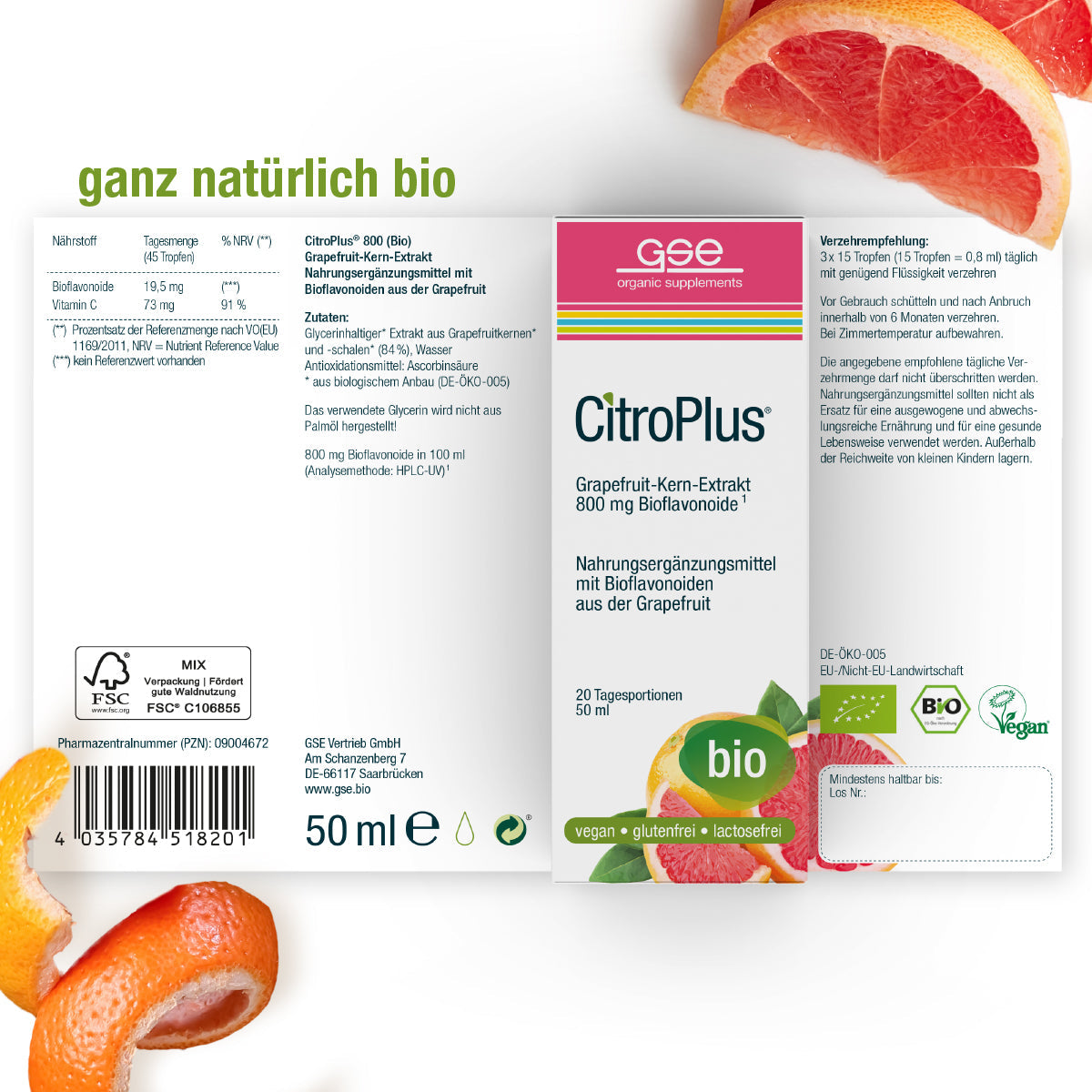 GSE - Bio CitroPlus 800, Grapefruitkern Extrakt