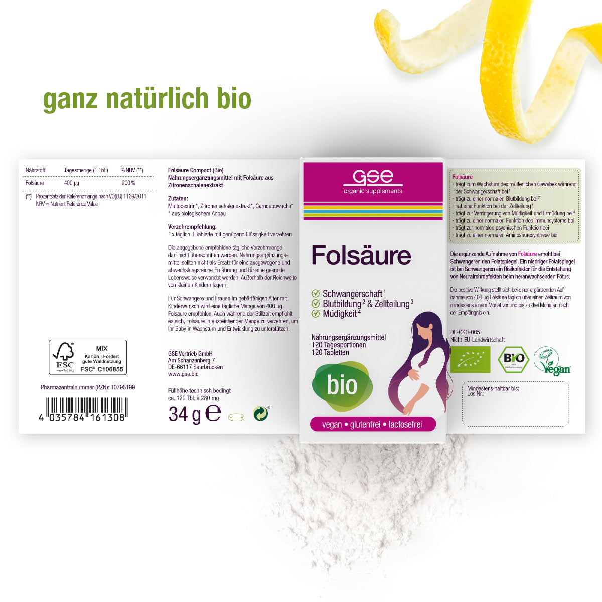 GSE - Acide folique (Bio) - 120 comprimés