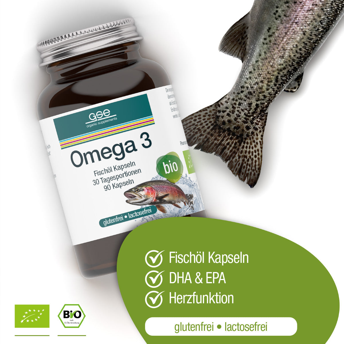 GSE - Capsules d'huile de poisson Oméga 3 - 90 Capsules