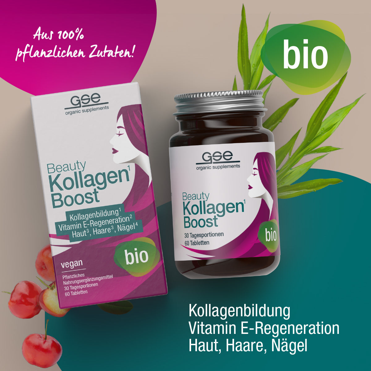 GSE - Beauty Kollagen-Boost Bio - 60 Comprimés