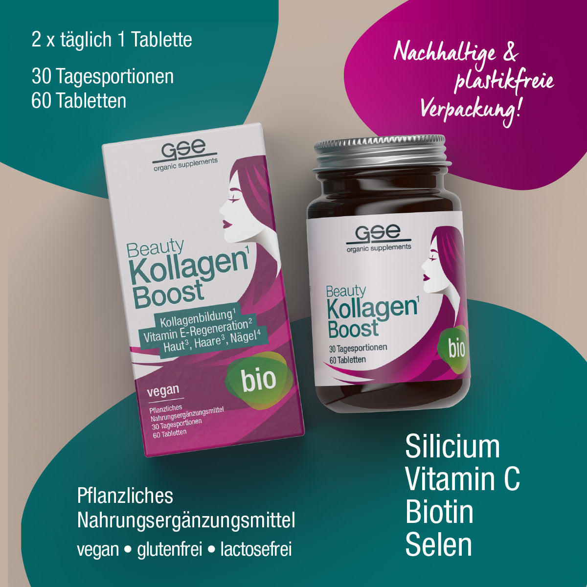 GSE - Beauty Kollagen-Boost Bio - 60 Tabletten
