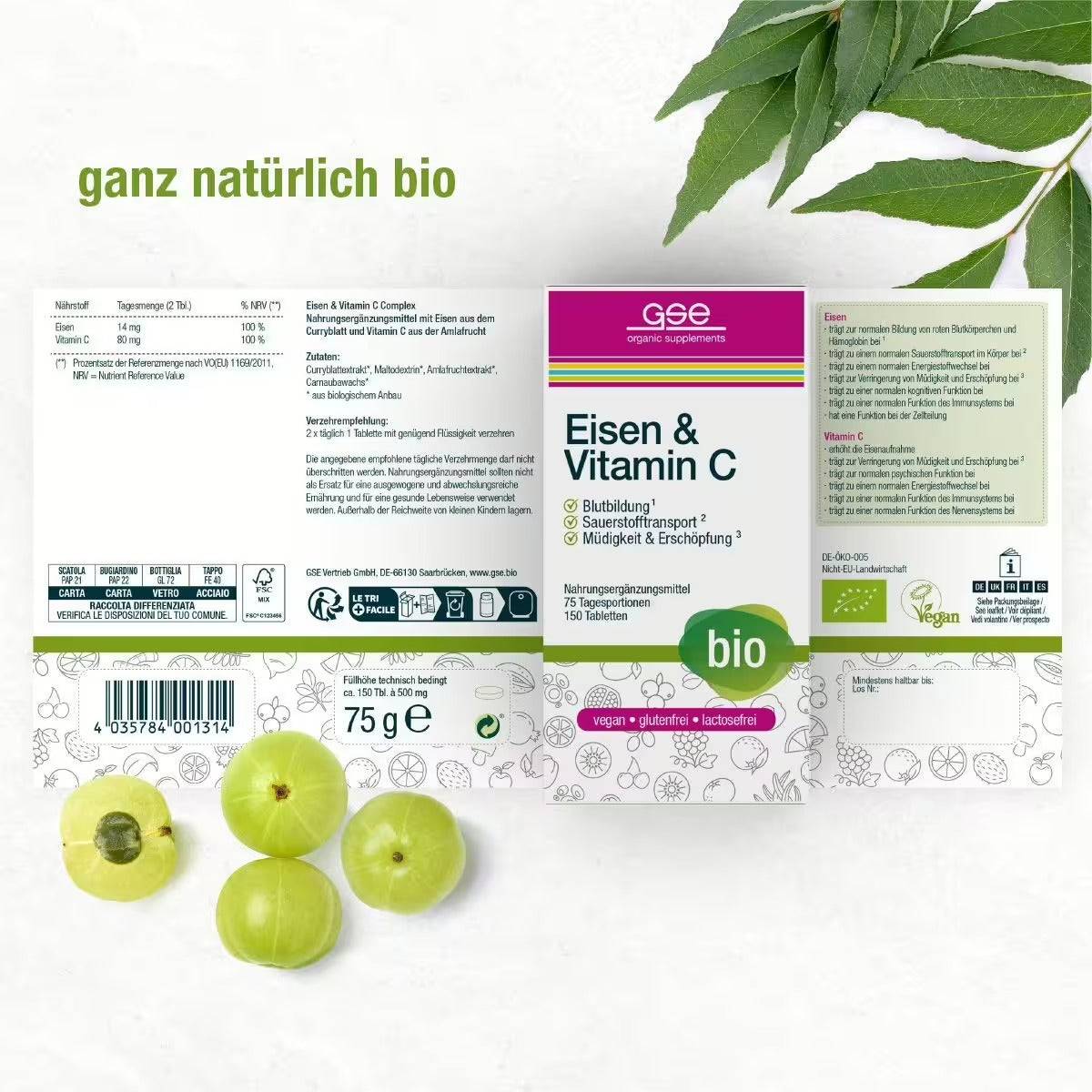GSE - Hierro & Vitamina C (Bio) - 150 Tabletas
