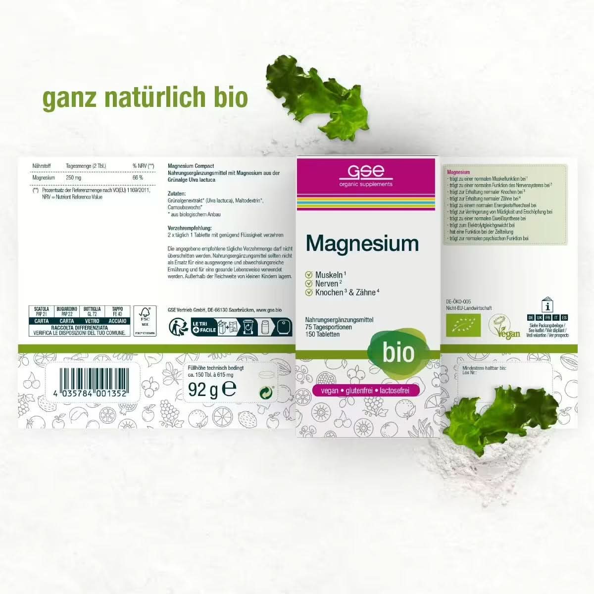 GSE - Magnesium Compact (Bio) - 150 Tabletas