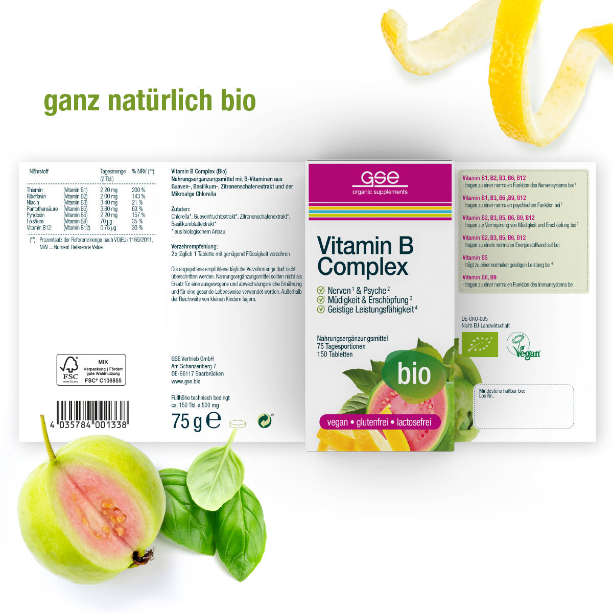 GSE - Complexe de Vitamines B (Bio) - 150 Comprimés