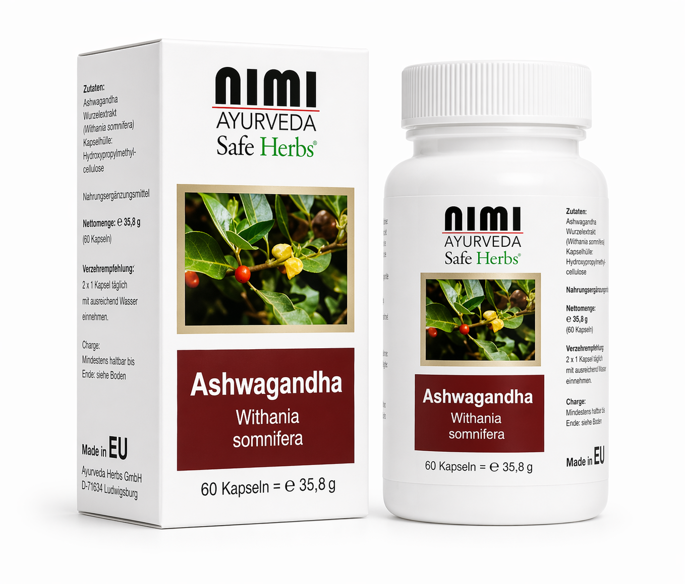 Nimi - Capsules d'extrait d'Ashwagandha - 60 pièces